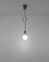 Hanging lamp DIEGO 1 grey + 1x LED Bulb E27 3000K Warm 7.5W 620lm