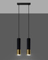 Pendant Lamp LOOPEZ 2 black/gold + 2x LED Bulb GU-10 4000K Cool White 7W 630lm.