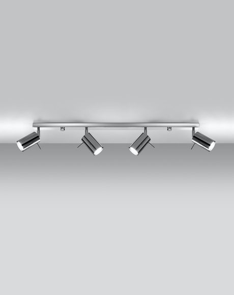 Ceiling lamp RING 4L chrome + 4x LED Bulb GU-10 4000K Cool White 7W 630lm