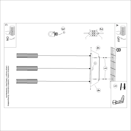 Pendant lamp KARBON 3L taupe