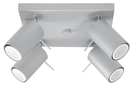 Ceiling lamp RING 4 Gray + 4x LED Bulb GU-10 4000K Cool White 7W 630lm