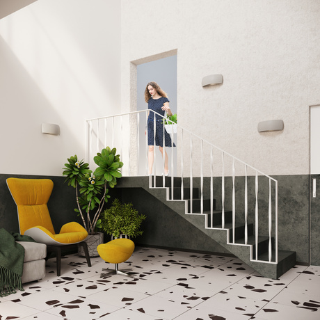 Wall lamp ceramic PONTIUS grey + 1x LED bulb G9 4000K Cool White 4.5W 530lm