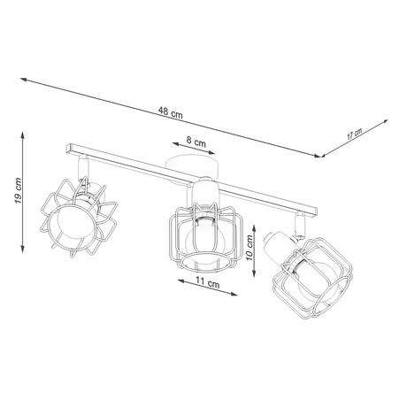 Ceiling lamp BELUCI 3 white + 3x LED Bulb E14 3000K Warm 7.5W 620lm