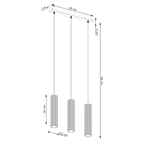 Pendant lamp KARBON 3L gold