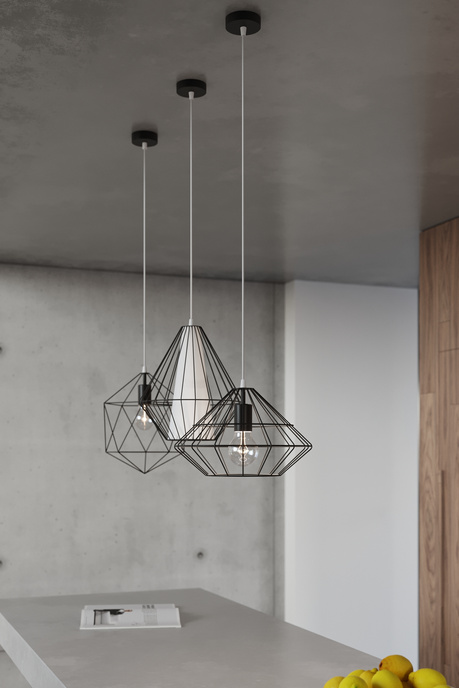 Pendant lamp UMBERTO black + 1x LED Bulb E27 3000K Warm 7.5W 620lm