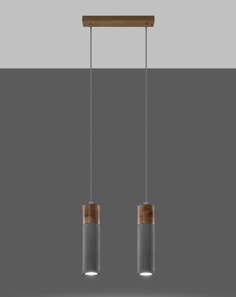 Ceiling lamp ZANE 2 gray + 2x LED Bulb GU-10 4000K Cold 7W 630lm