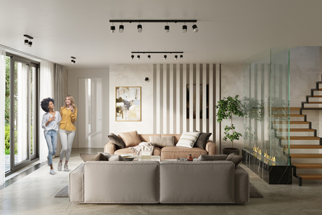 Ceiling lamp NERO 4 black/chrome + 4x LED Bulb GU-10 4000K Cool White 7W 630lm