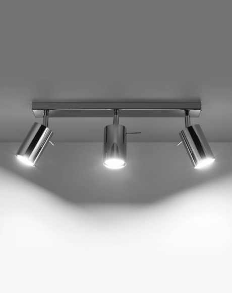 Ceiling lamp RING 3 chrome + 3x LED Bulb GU-10 4000K Cool White 7W 630lm