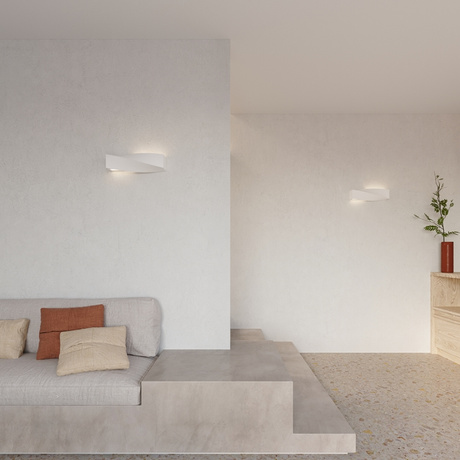 Wall ceramic lamp SIGMA white + 1x LED Bulb E27 3000K Warm 7.5W 620lm