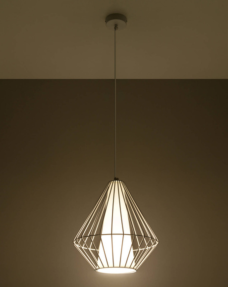 Pendant lamp DEMI white + 1x LED Bulb E27 4000K Cool White 7.5W 650lm