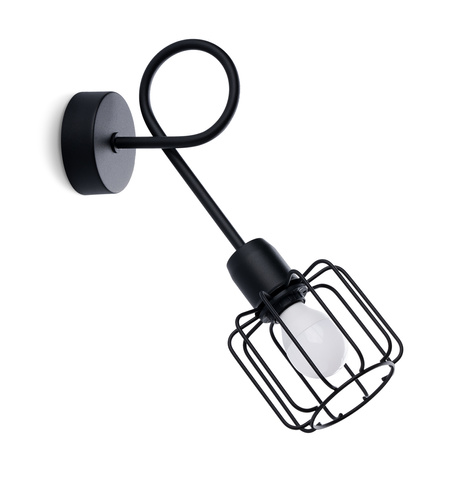 Wall lamp BELUCI 1S black + 1x LED Bulb E14 3000K Warm 7.5W 620lm