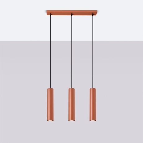 Pendant lamp LAGOS 3L red ochre