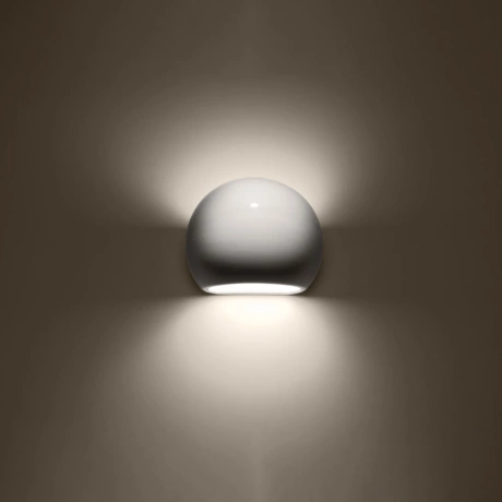Varnished wall lamp GLOBE white gloss