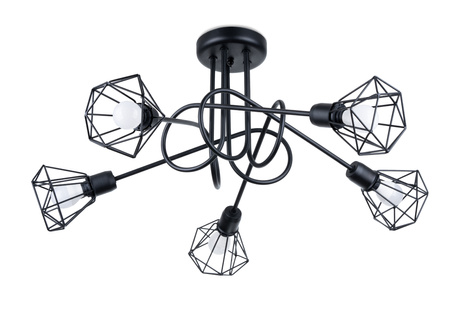 Chandelier ARTEMIS 5S black + 5x LED Bulb E14 4000K Cool White 7.5W 680lm