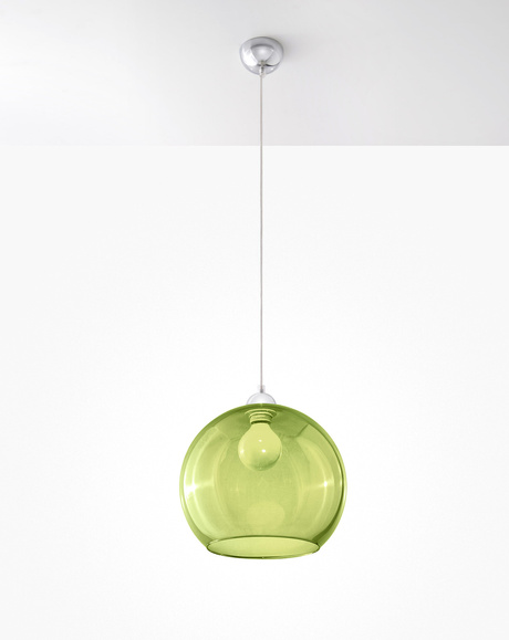 Hanging lamp BALL green + 1x LED Bulb E27 3000K Warm 7.5W 620lm