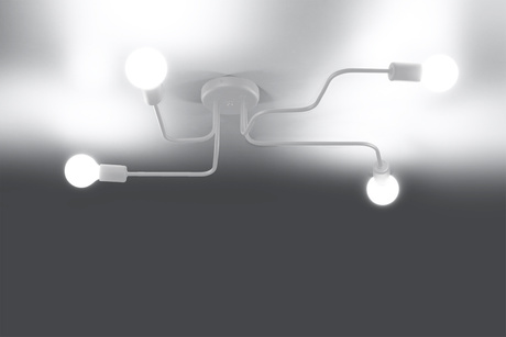 Chandelier HECTOR 4 White + 4x LED Bulb E27 4000K Cool White 7.5W 650lm