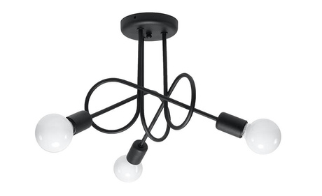 Chandelier SUPEŁ 3 black + 3x LED Bulb E27 3000K Warm White 7.5W 620lm