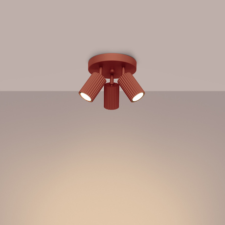 Ceiling lamp KARBON 3P red ochre