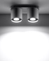 Ceiling lamp ORBIS 2 grey + 2x LED bulb GU-10 3000K Warm 7W 620lm