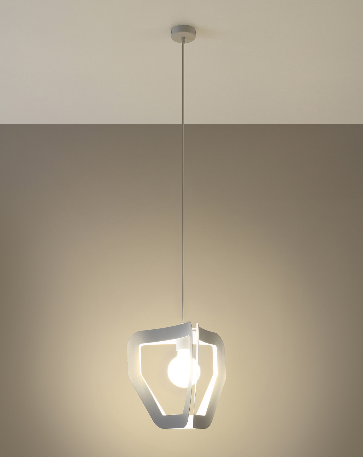 Pendant Lamp TRES white + 1x LED Bulb E27 3000K Warm 7.5W 620lm
