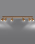 Ceiling lamp KEKE 6 oak + 6x LED bulb GU-10 3000K Warm 7W 620lm