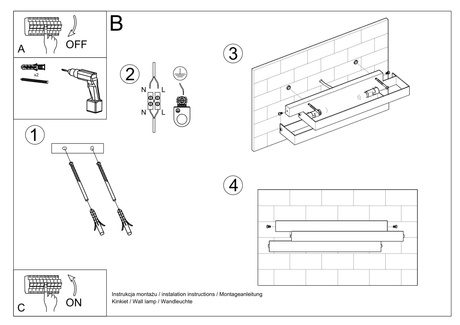 Wall lamp FROST white + 2x LED Bulb G9 3000K Warm 4.5W 510lm.