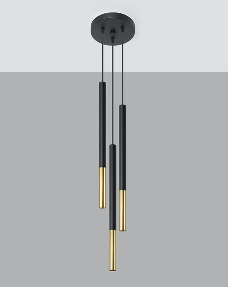 Hanging lamp MOZAICA 3P black/gold + 3x LED Bulb G9 4000K Cold 4.5W 530lm