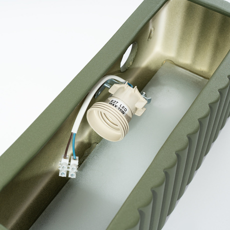 Wall lamp ceramic RIGATA olive green