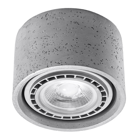 Ceiling lamp BASIC 1 concrete + 1x LED Bulb GU10 AR111 3000K WARM 12W 800lm
