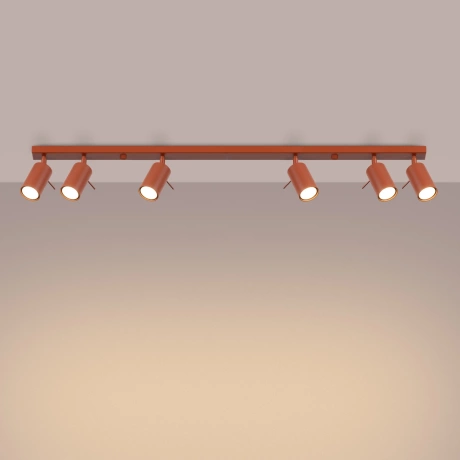 Ceiling lamp RING 6L red ochra
