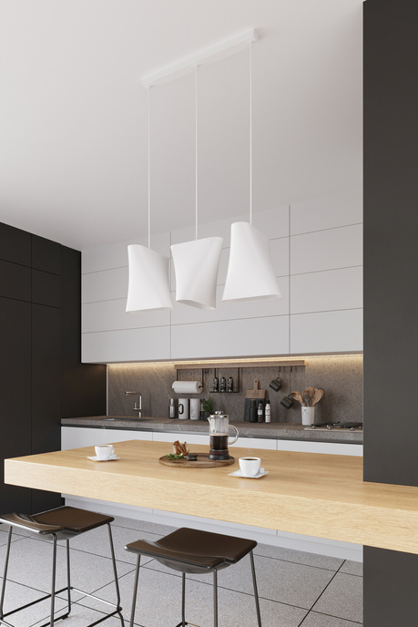 Chandelier BLUM 1 white + 1x LED Bulb E27 3000K Warm 7.5W 620lm