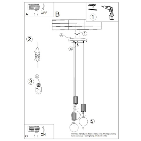 Pendant lamp HALO 3P black