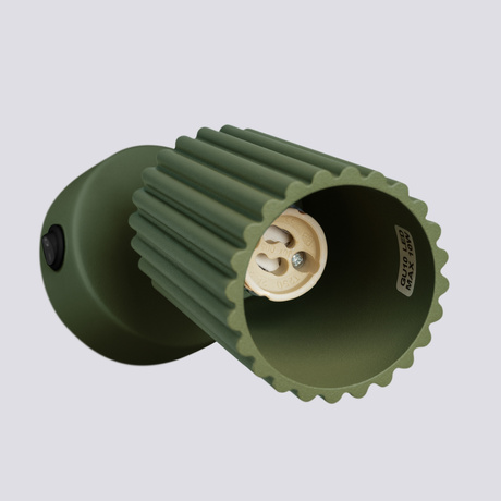 Wall lamp KARBON olive green with a switch