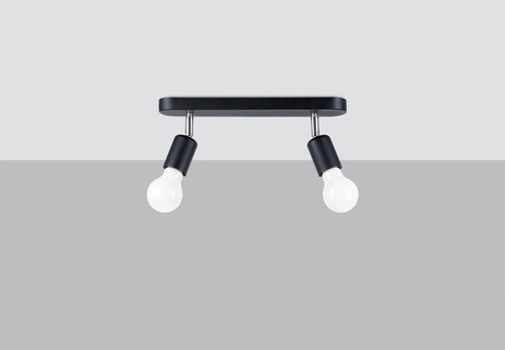 Ceiling lamp FORNES 2 black + 2x LED Bulb E27 3000K Warm 7.5W 620lm