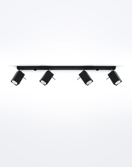 Ceiling lamp MERIDA 4L black + 4x LED Bulb GU-10 3000K Warm White 7W 620lm