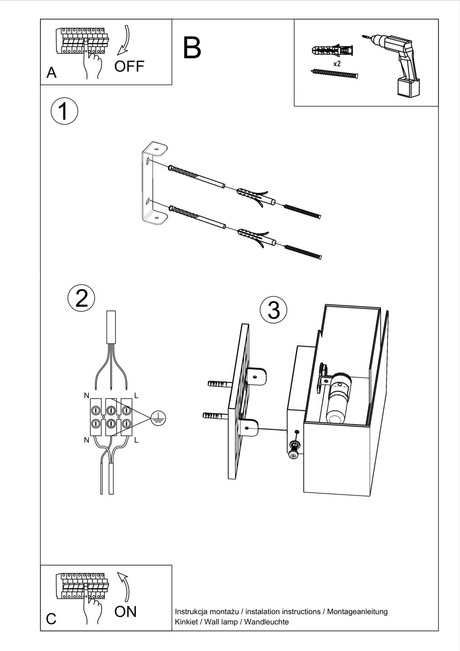 Wall lamp PIEGARE white + 1x LED Bulb G9 3000K Warm 4.5W 510lm