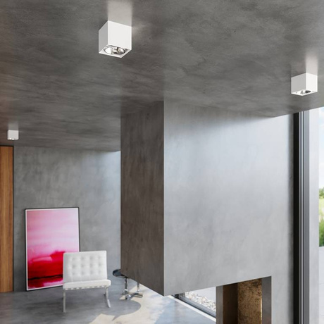 Ceiling lamp BLAKE White + 1x LED bulb GU10 AR111 3000K WARM 12W 800lm