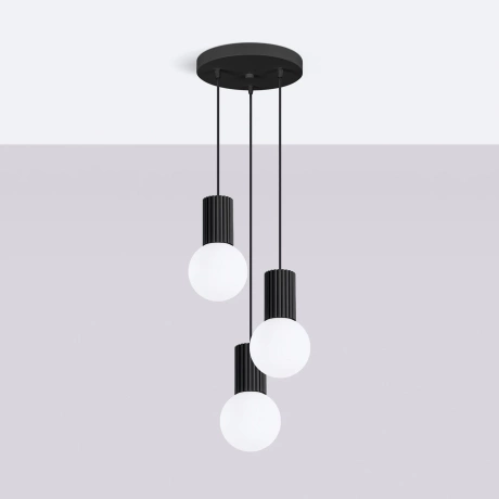Pendant lamp HALO 3P black