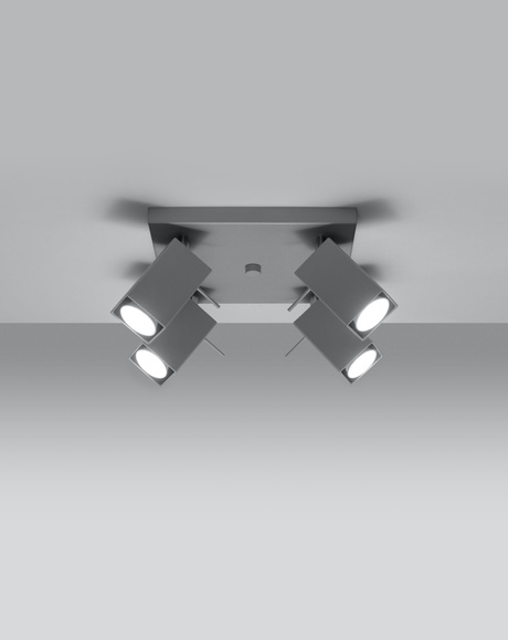 Ceiling lamp MERIDA 4 gray + 4x LED Bulb GU-10 4000K Cool White 7W 630lm