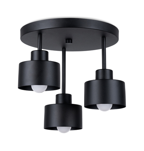 Ceiling lamp SAVAR 3 black + 3x LED Bulb E27 3000K Warm 7.5W 620lm