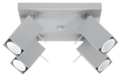 Ceiling lamp MERIDA 4 grey + 4x LED Bulb GU-10 3000K Warm 7W 620lm