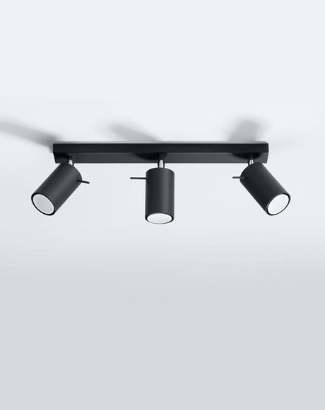 Ceiling lamp RING 3L black + 3x LED Bulb GU-10 3000K Warm 7W 620lm