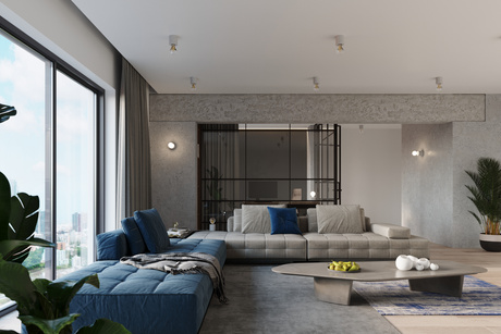 Ceiling lamp SALGADO concrete + 1x LED Bulb E27 3000K Warm 7.5W 620lm