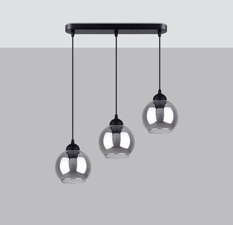 Ceiling pendant ALINO 3 black + 3x LED Bulb E27 4000K Cool White 7.5W 690lm