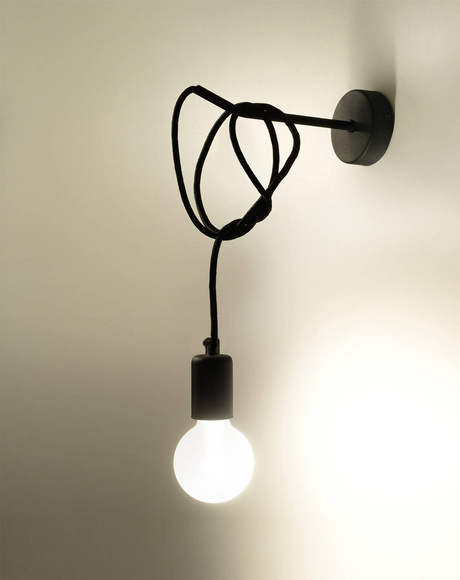 Wall lamp EDISON black +1x LED Bulb E27 3000K Warm 7.5W 620lm