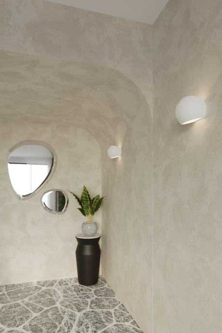 Wall ceramic lamp GLOBE white + 1x LED Bulb E27 4000K Cool White 7,5W 650lm