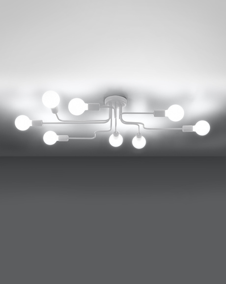 Chandelier HECTOR 8 white + 8x LED Bulb E27 3000K Warm 7.5W 620lm