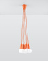 Hanging lamp DIEGO 5 in orange + 5x LED Bulb E27 4000K Cool White 7.5W 650lm