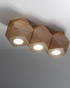 Ceiling lamp WOODY 3 in natural wood + 3x LED Bulb GU-10 3000K Warm 7W 620lm