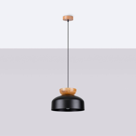 Hanging lamp MARION black + 1x LED Bulb E27 4000K Cool White 7.5W 690lm